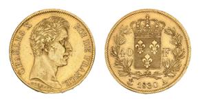 Франция 40 франков 1830 A на аукционе Beaussant Lefèvre - 11 июня 2025