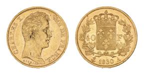 Франция 40 франков 1830 A на аукционе Beaussant Lefèvre - 11 июня 2025