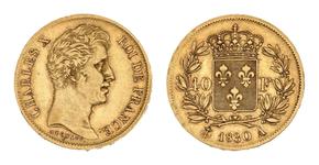 Франция 40 франков 1830 A на аукционе Beaussant Lefèvre - 11 июня 2025