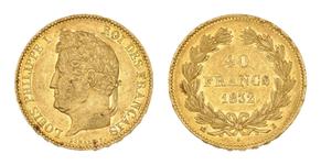 Francja 40 franków 1832 B na aukcji Beaussant Lefèvre - 11 czerwca 2025
