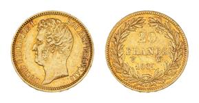 France 20 Francs 1831 W "Raised edge" at auction Beaussant Lefèvre - June 11, 2025