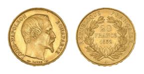 Francja 20 franków 1852 A na aukcji Beaussant Lefèvre - 11 czerwca 2025