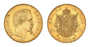 Франция 50 франков 1856 A на аукционе Beaussant Lefèvre - 11 июня 2025