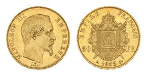 Франция 50 франков 1858 A на аукционе Beaussant Lefèvre - 11 июня 2025