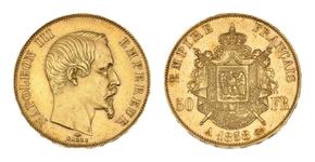 Франция 50 франков 1858 A на аукционе Beaussant Lefèvre - 11 июня 2025