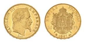 Франция 50 франков 1867 BB на аукционе Beaussant Lefèvre - 11 июня 2025