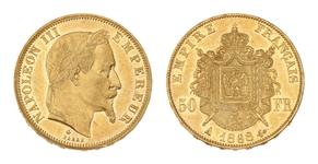 Francja 50 franków 1868 A na aukcji Beaussant Lefèvre - 11 czerwca 2025