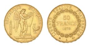 Франция 50 франков 1878 A на аукционе Beaussant Lefèvre - 11 июня 2025