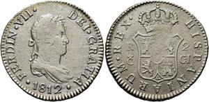 Hiszpania 2 reales 1812 c CI na aukcji Cayón - 2 lipca 2025