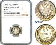 Finlandia 50 penni 1889 L na aukcji Pegasus Auctions - 8 czerwca 2025