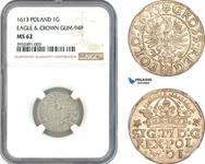 Польша 1 грош 1613 на аукционе Pegasus Auctions - 8 июня 2025