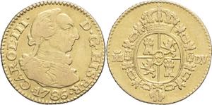 Spain 1/2 Escudo 1786 M DV at auction MDC Monaco - June 28, 2025