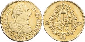 Spain 1/2 Escudo 1786 M DV at auction MDC Monaco - June 28, 2025