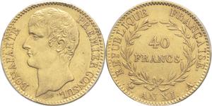 Франция 40 франков AN XI (1802-1803) A на аукционе MDC Monaco - 28 июня 2025