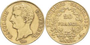 Франция 20 франков AN 12 (1803-1804) A "EMPEREUR" на аукционе MDC Monaco - 28 июня 2025