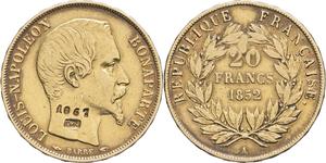 Francja 20 franków 1852 A na aukcji MDC Monaco - 28 czerwca 2025