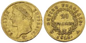 Франция 20 франков 1811 A на аукционе Auctiones - 15 июня 2025