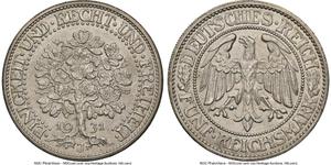 Deutschland 5 Reichsmark 1931 J "Eichbaum" auf der Auktion Heritage - 22. Juni 2025