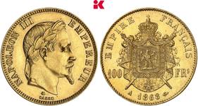 France 100 Francs 1868 A at auction Künker - July 5, 2025