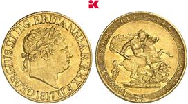 United Kingdom Sovereign 1817 at auction Künker - July 5, 2025