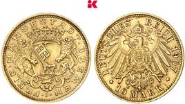 Deutschland 10 Mark 1907 J "Bremen" auf der Auktion Künker - 5. Juli 2025