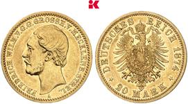 Deutschland 20 Mark 1874 A "Mecklenburg Vorpommern Strelitz" auf der Auktion Künker - 5. Juli 2025