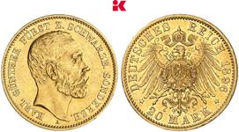 Niemcy 20 marek 1896 A "Schwarzburg-Sondershausen" na aukcji Künker - 5 lipca 2025