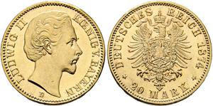 Deutschland 20 Mark 1874 D "Bayern" auf der Auktion Rauch - 24. Juni 2025