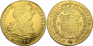 Spain 8 Escudos 1788 S C at auction Rauch - June 24, 2025