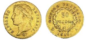 Франция 20 франков 1810 A на аукционе ALDE Auction - 25 июня 2025