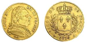 Francja 20 franków 1814 A na aukcji ALDE Auction - 25 czerwca 2025