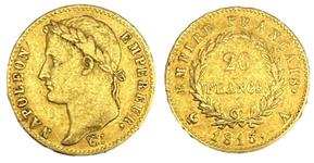 Франция 20 франков 1815 A на аукционе ALDE Auction - 25 июня 2025