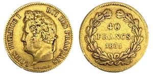 Francja 40 franków 1831 A na aukcji ALDE Auction - 25 czerwca 2025
