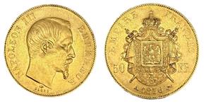 Франция 50 франков 1856 A на аукционе ALDE Auction - 25 июня 2025