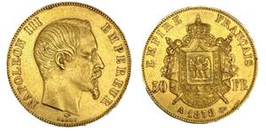 Франция 50 франков 1858 A на аукционе ALDE Auction - 25 июня 2025