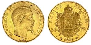 Франция 50 франков 1859 BB на аукционе ALDE Auction - 25 июня 2025