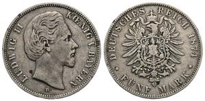 Deutschland 5 Mark 1874 D "Bayern" auf der Auktion Via - 23. Juni 2025