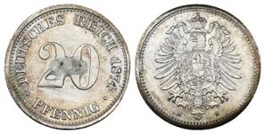 Deutschland 20 Pfennig 1874 H auf der Auktion Münzen Gut-Lynt - 29. Juni 2025