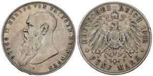 Deutschland 5 Mark 1902 D "Sachsen-Meiningen" auf der Auktion Münzen Gut-Lynt - 29. Juni 2025
