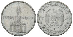 Deutschland 2 Reichsmark 1934 A "Garnisonkirche mit Datum" auf der Auktion Münzen Gut-Lynt - 29. Juni 2025