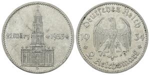 Deutschland 2 Reichsmark 1934 D "Garnisonkirche mit Datum" auf der Auktion Münzen Gut-Lynt - 29. Juni 2025
