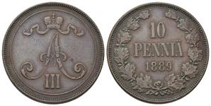 Finland 10 Pennia 1889 at auction Münzen Gut-Lynt - June 29, 2025