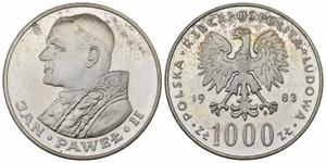 Polska 1000 złotych 1983 MW "Jan Paweł II" na aukcji Münzen Gut-Lynt - 29 czerwca 2025