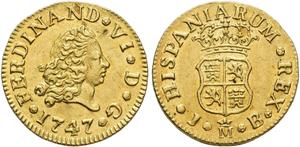 España Medio escudo 1747 M JB en subasta Jesús Vico - 25 de junio de 2025