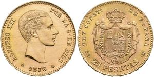 Spain 25 Pesetas 1876 DEM at auction Jesús Vico - June 25, 2025