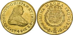 México 8 escudos 1748 Mo MF en subasta Jesús Vico - 26 de junio de 2025