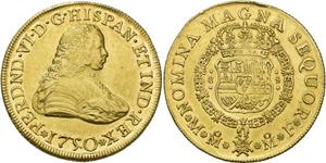 México 8 escudos 1750 Mo MF en subasta Jesús Vico - 26 de junio de 2025