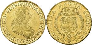 México 8 escudos 1759 Mo MM en subasta Jesús Vico - 26 de junio de 2025