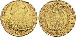 Гватемала 8 эскудо 1785 NG M на аукционе Jesús Vico - 26 июня 2025