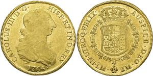 Peru 8 Escudos 1764 LM JM at auction Jesús Vico - June 26, 2025